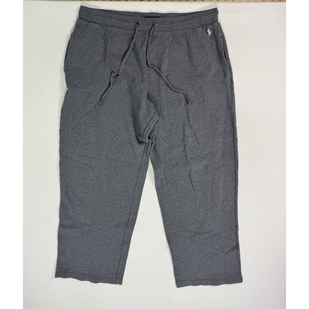 Polo Ralph Lauren Lounge Pants Men XL Gray Waffle Thermal Sleep Pajama Bottoms